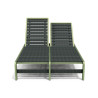 Bain de Soleil Double avec dossiers inclinables en IPRA et aluminium laqué Vert Sauge – 208 x 127 x 99,4 cm