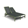 Bain de Soleil Double avec dossiers inclinables en IPRA et aluminium laqué Vert Sauge – 208 x 127 x 99,4 cm