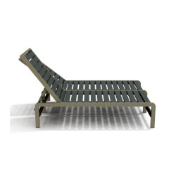 Bain de Soleil Double avec dossiers inclinables en IPRA et aluminium laqué Sable Clair – 208 x 127 x 99,4 cm