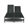Bain de Soleil Double avec dossiers inclinables en IPRA et aluminium laqué Noir – 208 x 127 x 99,4 cm