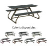 Table de pique-nique 6 personnes en IPRA et Aluminium Sable Clair – 180 x 152 x 82 cm
