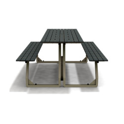 Table de pique-nique 6 personnes en IPRA et Aluminium Sable Clair – 180 x 152 x 82 cm