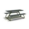 Table de pique-nique 6 personnes en IPRA et Aluminium Vert Sauge – 180 x 152 x 82 cm
