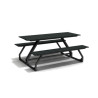 Table de pique-nique 6 personnes en IPRA et Aluminium Noir – 180 x 152 x 82 cm