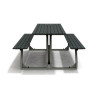 Table de pique-nique 6 personnes en IPRA et Aluminium Gris Anthracite – 180 x 152 x 82 cm