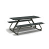 Table de pique-nique 6 personnes en IPRA et Aluminium Gris Anthracite – 180 x 152 x 82 cm