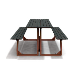 Table de pique-nique 6 personnes en IPRA et Aluminium Rouille – 180 x 152 x 82 cm
