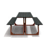 Table de pique-nique 6 personnes en IPRA et Aluminium Rouille – 180 x 152 x 82 cm