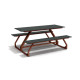 Table de pique-nique 6 personnes en IPRA et Aluminium Rouille – 180 x 152 x 82 cm