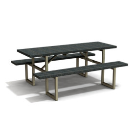 Table de pique-nique 6/8 personnes en IPRA et Aluminium Sable Clair – 180 x 132 x 75 cm