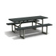 Table de pique-nique 6/8 personnes en IPRA et Aluminium Gris Anthracite – 180 x 132 x 75 cm
