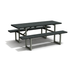 Table de pique-nique 6/8 personnes en IPRA et Aluminium Gris Anthracite – 180 x 132 x 75 cm