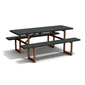 Table de pique-nique 6/8 personnes en IPRA et Aluminium Terre Battue – 180 x 132 x 75 cm