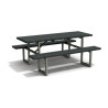 Table de pique-nique 6/8 personnes en IPRA et Aluminium Noir – 180 x 132 x 75 cm