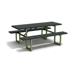 Table de pique-nique 6/8 personnes en IPRA et Aluminium Vert Sauge – 180 x 132 x 75 cm