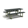Table de pique-nique 6/8 personnes en IPRA et Aluminium Vert Sauge – 180 x 132 x 75 cm