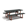 Table de pique-nique 6/8 personnes en IPRA et Aluminium Rouille – 180 x 132 x 75 cm