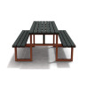 Table de pique-nique 6/8 personnes en IPRA et Aluminium Rouille – 180 x 132 x 75 cm