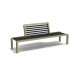 Banc extérieur avec dossier central en IPRA et aluminium laqué Sable Clair – 200 x 50 x 80 cm