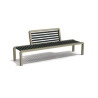 Banc extérieur avec dossier central en IPRA et aluminium laqué Sable Clair – 200 x 50 x 80 cm