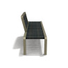 Banc extérieur avec dossier central en IPRA et aluminium laqué Sable Clair – 200 x 50 x 80 cm