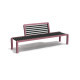 Banc extérieur avec dossier central en IPRA et aluminium laqué Rose Poudrée – 200 x 50 x 80 cm