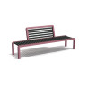 Banc extérieur avec dossier central en IPRA et aluminium laqué Rose Poudrée – 200 x 50 x 80 cm