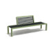 Banc extérieur avec dossier central en IPRA et aluminium laqué Vert Sauge – 200 x 50 x 80 cm