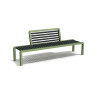 Banc extérieur avec dossier central en IPRA et aluminium laqué Vert Sauge – 200 x 50 x 80 cm