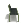 Banc extérieur avec dossier central en IPRA et aluminium laqué Vert Sauge – 200 x 50 x 80 cm