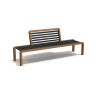 Banc extérieur avec dossier central en IPRA et aluminium laqué Rouille – 200 x 50 x 80 cm