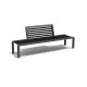 Banc extérieur avec dossier central en IPRA et aluminium laqué Noir – 200 x 50 x 80 cm
