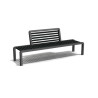 Banc extérieur avec dossier central en IPRA et aluminium laqué Noir – 200 x 50 x 80 cm