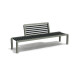 Banc extérieur avec dossier central en IPRA et aluminium laqué Gris Anthracite – 200 x 50 x 80 cm