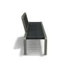 Banc extérieur avec dossier central en IPRA et aluminium laqué Gris Anthracite – 200 x 50 x 80 cm