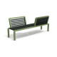 Banc de jardin vis-à-vis avec dossiers en IPRA et aluminium laqué Vert Sauge – 200 x 50 x 78,8 cm