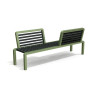 Banc de jardin vis-à-vis avec dossiers en IPRA et aluminium laqué Vert Sauge – 200 x 50 x 78,8 cm