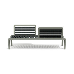 Banc de jardin vis-à-vis avec dossiers en IPRA et aluminium laqué Gris Anthracite – 200 x 50 x 78,8 cm