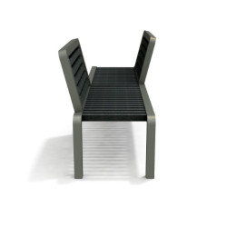 Banc de jardin vis-à-vis avec dossiers en IPRA et aluminium laqué Gris Anthracite – 200 x 50 x 78,8 cm