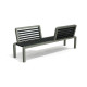 Banc de jardin vis-à-vis avec dossiers en IPRA et aluminium laqué Gris Anthracite – 200 x 50 x 78,8 cm