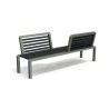 Banc de jardin vis-à-vis avec dossiers en IPRA et aluminium laqué Gris Anthracite – 200 x 50 x 78,8 cm