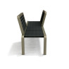 Banc de jardin vis-à-vis avec dossiers en IPRA et aluminium laqué Sable Clair – 200 x 50 x 78,8 cm