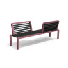 Banc de jardin vis-à-vis avec dossiers en IPRA et aluminium laqué Rose Poudrée – 200 x 50 x 78,8 cm