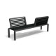 Banc extérieur vis-à-vis avec dossiers en IPRA et aluminium laqué Noir – 200 x 50 x 78,8 cm
