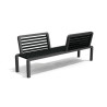 Banc extérieur vis-à-vis avec dossiers en IPRA et aluminium laqué Noir – 200 x 50 x 78,8 cm