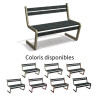 Banc de jardin type S avec dossier en IPRA et aluminium laqué Sable Clair – 110,6 x 58,5 x 84,3 cm