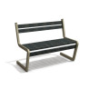 Banc de jardin type S avec dossier en IPRA et aluminium laqué Sable Clair – 110,6 x 58,5 x 84,3 cm