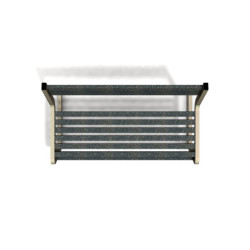 Banc de jardin type S avec dossier en IPRA et aluminium laqué Sable Clair – 110,6 x 58,5 x 84,3 cm