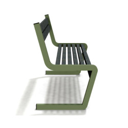 Banc de jardin type S avec dossier en IPRA et aluminium laqué Vert Sauge – 110,6 x 58,5 x 84,3 cm