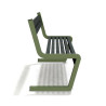 Banc de jardin type S avec dossier en IPRA et aluminium laqué Vert Sauge – 110,6 x 58,5 x 84,3 cm